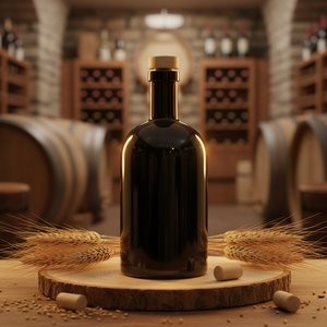 Bouteille d'alcool en verre <span class=keywords><strong>noir</strong></span> vaporisateur de 750 ml, bouteille en verre de <span class=keywords><strong>Vodka</strong></span> de 1 L, bouteilles de Gin rondes en verre avec bouchon - Product Image 1