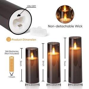 5 Tipos de Velas Blancas sin Llama, Velas que Funcionan con Batería, Velas de Pilar LED Acrílicas con Efecto de Parpadeo, con Control Remoto y Temporizador - Product Image 2