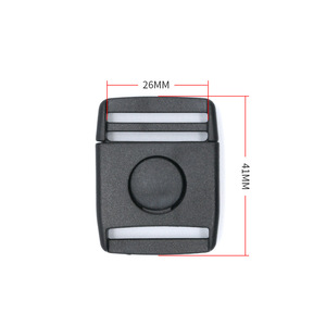 Black 25Mm Side Release Buckle For Bags Durable Plastic Adjustable Buckle With Round <b>Button</b> Design - Product Image 3
