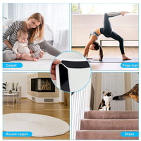 8 pièces autocollants antidérapants renouvelables pour tapis d'escalier en silicone adhésif lavable pour tapis en PU