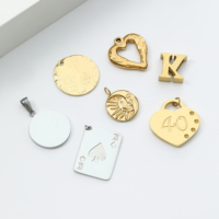 Pendentif personnalisé en métal en acier inoxydable avec étiquettes logo plaqué accessoires de bijoux pour la fabrication de colliers breloques en cristaux de style tendance