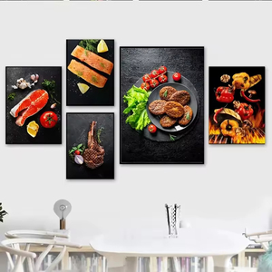 Impresión Hd arte de <span class=keywords><strong>la</strong></span> pared pintura Modular restaurante hogar pizarra clásica pintura Naturaleza muerta diseño <span class=keywords><strong>pizza</strong></span> comida Cocina - Product Image 3
