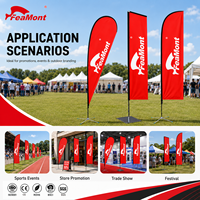 Drapeau FEAMONT Swooper, bannière en forme de larme pour la plage avec piquet de sol, idéal pour les activités estivales en camping, la promotion de la marque et la signalisation extérieure