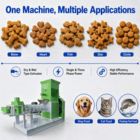 Machine extrudeuse de nourriture sèche pour animaux de compagnie avec contrôle de la température pour la fabrication d'aliments pour chiens, ligne de production complète pour l'utilisation en usine d'aliments pour animaux.