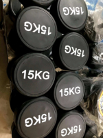 Haltères en caoutchouc à structure solide, haltères de fitness commerciaux CPU, 2,5 kg à 50 kg pour l'entraînement de force quotidien
