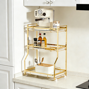 Étagère de comptoir pliable en métal, organisateur de cuisine multi-niveaux, support de rangement pour assaisonnements, gain de place - Product Image 2