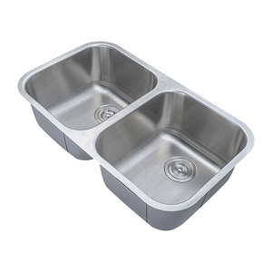 Évier de cuisine sous-marine en acier inoxydable 50, <span class=keywords><strong>Double</strong></span> bol, carré, lavabo, offre spéciale, 2020 - Product Image 1