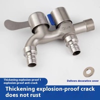 Robinet moderne à poignée unique et à double usage pour machine à laver Vanne en céramique Interrupteur d'eau du robinet domestique Une entrée Deux sorties