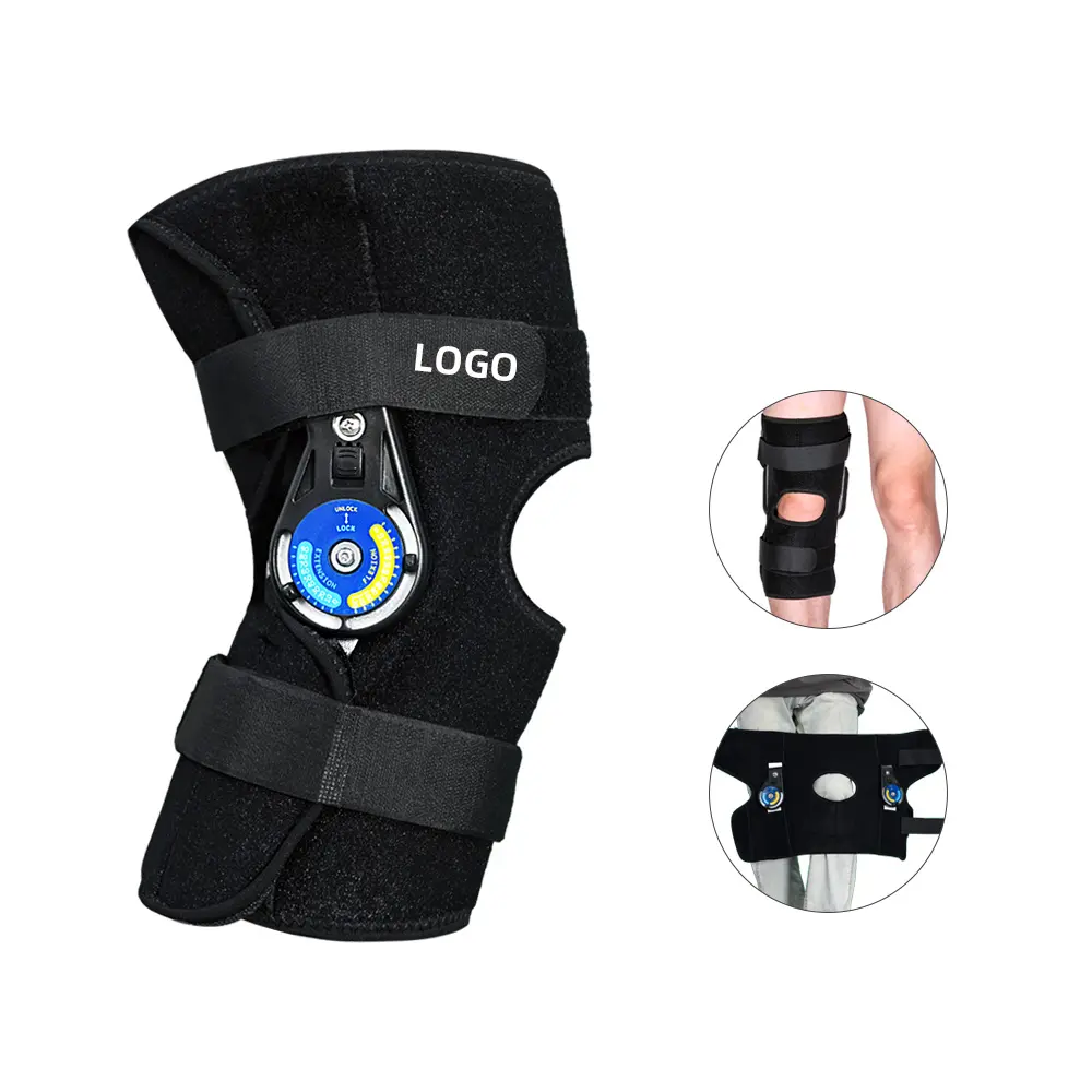 Rodilleras protectoras Artritis Ortesis con bisagras Ángulo Ajustable Transpirable y Flexible Ortesis de golpe Rodilla Articulación Brace