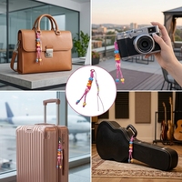 Gantungan Tas Huruf Kepang Warna-warni Manik Akrilik Buatan Tangan Liontin Ransel Gantungan Dompet Aksesori Fashion