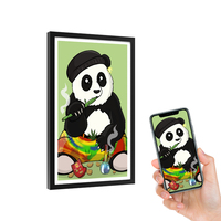 Écran vidéo 4K, personnalisé OEM, vente en gros, 32 pouces, écran vidéo en bois, WIFI, application Android, cadre noir nft