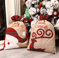 Sacs-cadeaux de Noël en toile de jute écologique pour les décorations saisonnières