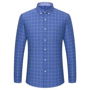 <span class=keywords><strong>Camisa</strong></span> de <span class=keywords><strong>Manga</strong></span> <span class=keywords><strong>Larga</strong></span> <span class=keywords><strong>a</strong></span> <span class=keywords><strong>Cuadros</strong></span> Informal para Hombre, Talla Grande 7XL, 100% Algodón Oxford, Transpirable, con un Solo Bolsillo, para Primavera - Product Image 6