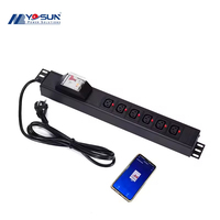 PDU intelligent en alliage d'aluminium IEC C13 avec surveillance à distance Wi-Fi pour les racks de serveurs de centre de données (6 prises, contrôle par application TUYA)