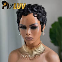 Wig Rambut Asli Pixie Cut Pendek Grosir, Vietnam Mentah Tanpa Lace Front, Pre Plucked, Tanpa Lem, Siap Pakai, Langsung dari Pabrik
