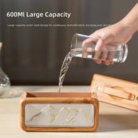 Humidificateur d'air de bureau Snow Mountain, alimenté par USB, ultra-silencieux, grande capacité, forte production de brume, double pulvérisation, diffuseur de lumière nocturne