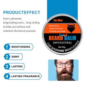 2025 yeni sakal balsamı balmumu Vegan bitkisel nemlendirici besleyici tıraş sakal uzatma krem bakım OEM - Product Image 5