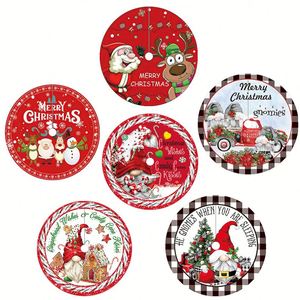 Marry Christmas Colorful Christmas Tree Skirt with <b>Santa</b> Gifts and Festive Icons to Brighten Any Holiday Setting - Product Image 2