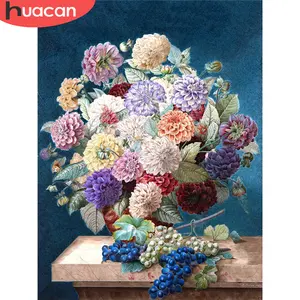 HUACAN 5D DIY Full Diamond Painting Embroidery Flower Painting Vase Fruit Mosaic Picture Of Rhinestones Home Decoration