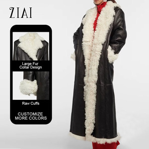 Manteau d'hiver pour <span class=keywords><strong>femme</strong></span>, mode, couleur unie, <span class=keywords><strong>laine</strong></span> roulée, super chaud, fourrure longue - Product Image 2