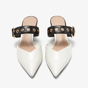 2025 printemps et été nouveau <span class=keywords><strong>petit</strong></span> même Style femmes sandales pointues <span class=keywords><strong>talon</strong></span> épais pantoufles Mules chaussures - Product Image 5