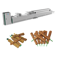 Ligne de production entièrement automatique de barres de graines pour oiseaux, machine industrielle de fabrication de barres de céréales et d'arachides, 3000 pièces/heure, moteur Darin 380V