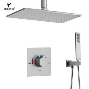 Dipsidri Stainless Steel <b>Shower</b> Set Square Rain <b>Shower</b> Head Wall Mounted Minimalist Bathroom - Product Image 2
