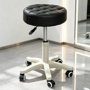 Taburete de Bar Metálico Portátil Ligero de Venta Caliente con Ajuste de Altura por Presión de Gas, Asiento Giratorio de Cuero, Móvil, Moderno, para Escuela u Consultorio Médico - Product Image 1