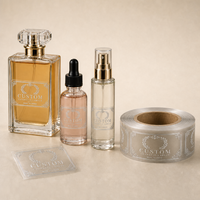 Étiquettes d'emballage pour flacons de parfum, étiquettes cosmétiques en rouleau, film transparent personnalisé, autocollants imperméables mats, fabricant
