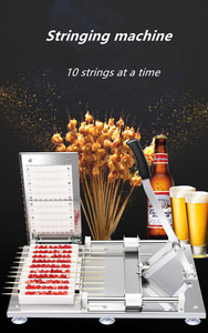 Grill à <span class=keywords><strong>kebab</strong></span> manuel en acier inoxydable, pelle à légumes, en bambou, appareil à brocher <span class=keywords><strong>la</strong></span> viande, 1 unité - Product Image 4