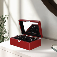 Meilleures boîtes à bagues en bois créatives à 2 couches, grand rangement, miroir, emballage personnalisé avec logo pour colliers et bijoux pour femmes 3547