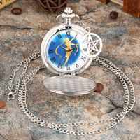 Reloj de Bolsillo Plateado de Anime Japonés Sailor Moon con Colgante, Reloj con Medallón de Niña y Luna con Cadena para Cosplay, Regalo