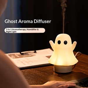 New Ghost Shape USB Humidifier & <b>Essential</b> <b>Oil</b> <b>Diffuser</b> with Colorful Lights for Halloween Home Decor - Product Image 4