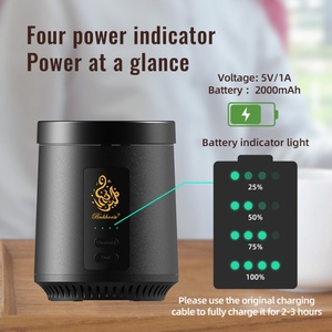 Brûleur d'encens électronique intelligent pour Bakhoor, cadeau musulman, sans charbon, sûr, rechargeable 2000 mAh, <span class=keywords><strong>diffuseur</strong></span> d'Oud électrique portable - Product Image 5
