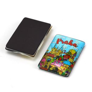 Aimants de réfrigérateur en verre cristal rectangulaires, personnalisés, avec nom de pays ou de ville, aimants de réfrigérateur carrés ou ronds, vente en gros - Product Image 6