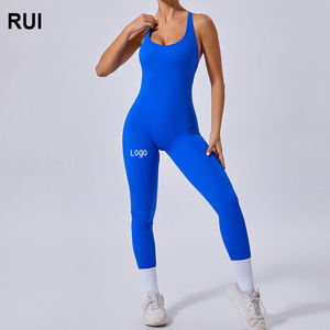 RUIQUWIN Women's Gym Fitness Sports Bodysuit Jumpsuit Adjustable Shoulder <b>Straps</b> Sleeveless One Piece Workout Set Yoga Exercise - Product Image 1