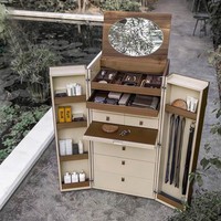 Commode en bois massif de luxe moderne personnalisée-Tiroirs à miroir pliables idéaux pour les meubles de chambre à coucher ou