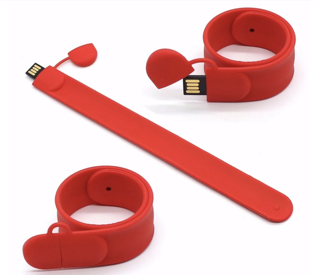 Slap Wristband Pen Drive USB 2.0 3.0 logo 8GB 16GB 32Gb 64GB Personalized Usb Stick Flash Bracelet Shapes Gift Flash Memory