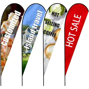 Factory Advertising Display P-shaped Tear Drop Custom Banner Beach Flags Banners