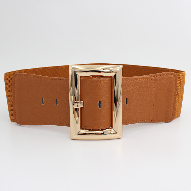 Ladies Wide Elastic Belt - Retro PU Strap Waistband for Dress Decoration,  Perfect Vintage Accessory for Women