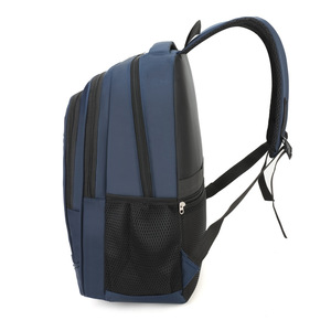 Unisex Backpack 15 Inches Computer Interlayer Business Travel Student Schoolbag Blue Solid Color - Product Image 3