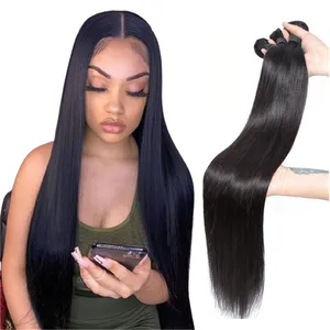 Free Sample straight Brazilian virgin human hair bundles cuticle aligned virgin hair extension weave vendor