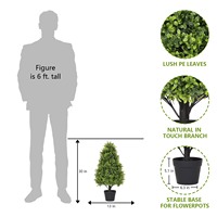 OH ARTS Künstliche Buchsbaum-Topiary-Bäume 3FT UV-Beständige Künstliche Kegelbäume für Außenbereich Veranda & Innenbereich Heim Büro Dekoration