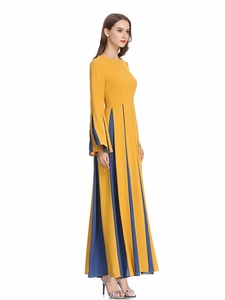 Otoñ<span class=keywords><strong>o</strong></span> vestido de las mujeres empalmado-palabra vestido plisado un montón de Stock - Product Image 3
