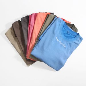Camiseta de Hombre 100% Algodón, Lavada con Ácido, Estilo Vintage, Corte Holgado, Color Degradado, Logotipo Bordado Personalizado - Product Image 1