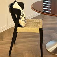 Chaise de salle à manger en bois massif de style vintage, tabouret de maquillage noir, dossier design, empilable, mobilier de maison