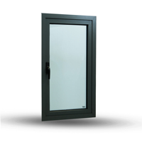 Fenêtres à battants horizontaux à ouverture vers l'extérieur, design moderne, cadre en alliage d'aluminium, fenêtre à battants en verre