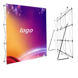 Portable Rectangle Aluminum Folding 8'Wx8'H Event -up Back Wall <b>Stand</b> PVC Fabric for Exhibit Trade Show Display <b>Stand</b> Banner - Product Image 3