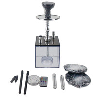 Chicha LED carrée en acrylique, design décoratif, multicolore, ensemble complet avec éclairage LED, kit chicha