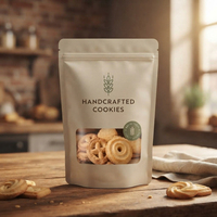 Sachet Doypack Mat Personnalisé avec Fermeture Éclair et Encoche de Déchirement pour l'Emballage de Biscuits de Boulangerie et le Stockage Alimentaire